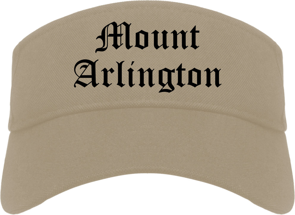 Mount Arlington New Jersey NJ Old English Mens Visor Cap Hat Khaki