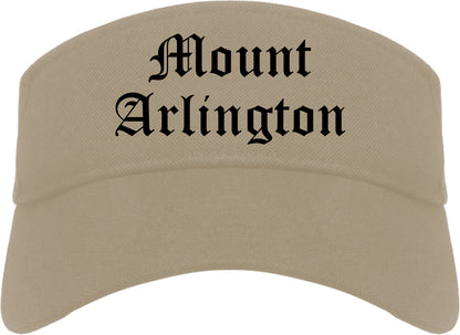 Mount Arlington New Jersey NJ Old English Mens Visor Cap Hat Khaki