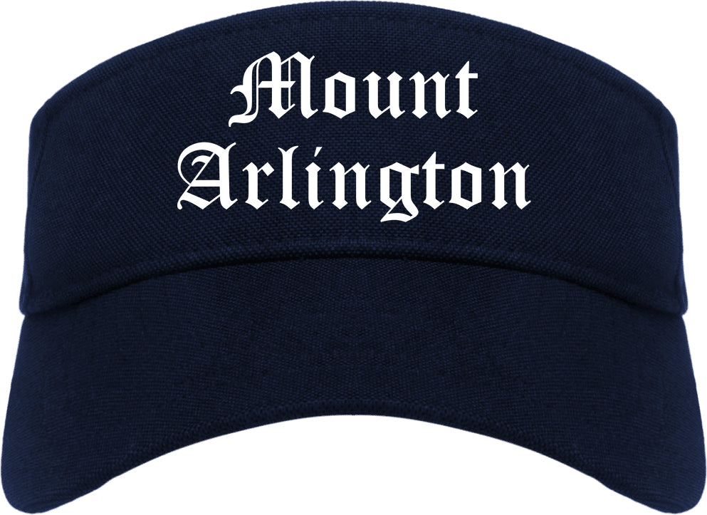 Mount Arlington New Jersey NJ Old English Mens Visor Cap Hat Navy Blue