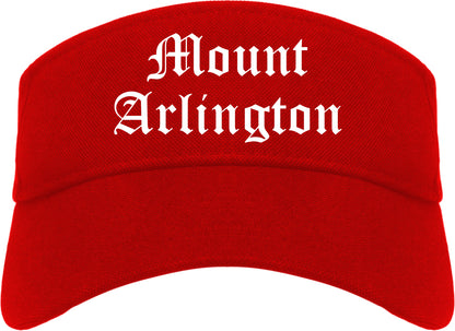 Mount Arlington New Jersey NJ Old English Mens Visor Cap Hat Red