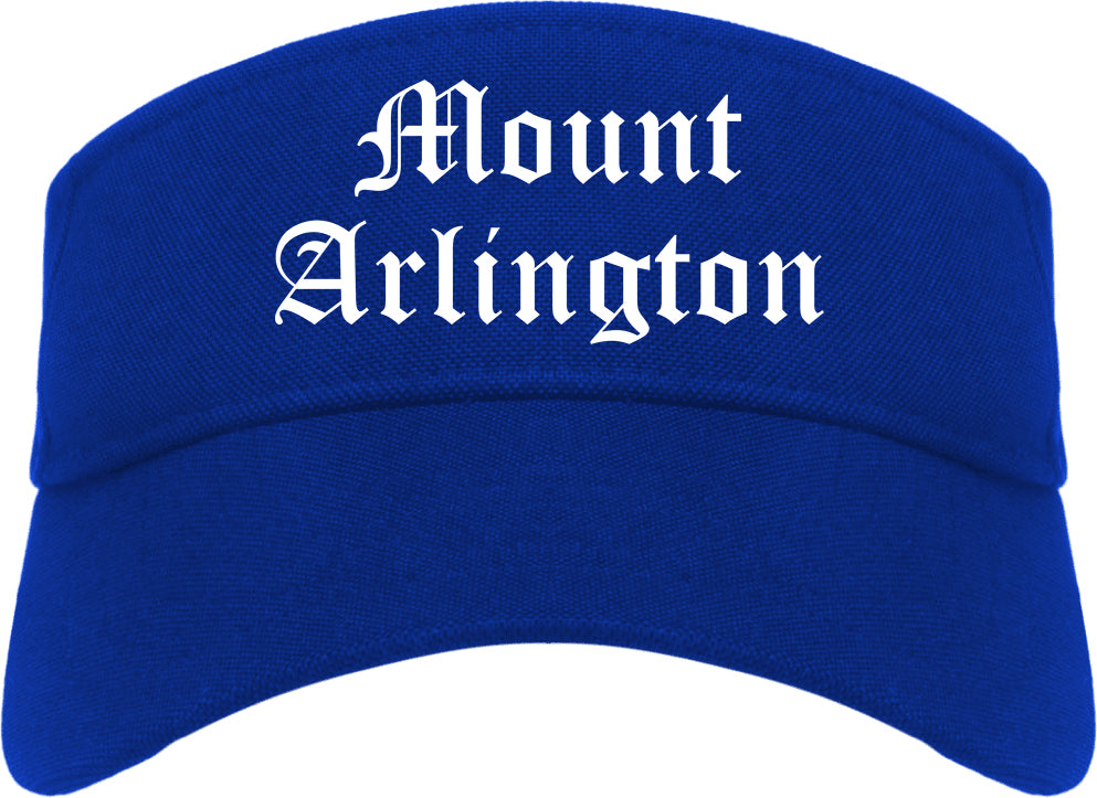 Mount Arlington New Jersey NJ Old English Mens Visor Cap Hat Royal Blue