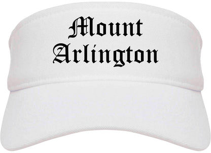 Mount Arlington New Jersey NJ Old English Mens Visor Cap Hat White