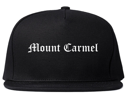 Mount Carmel Illinois IL Old English Mens Snapback Hat Black