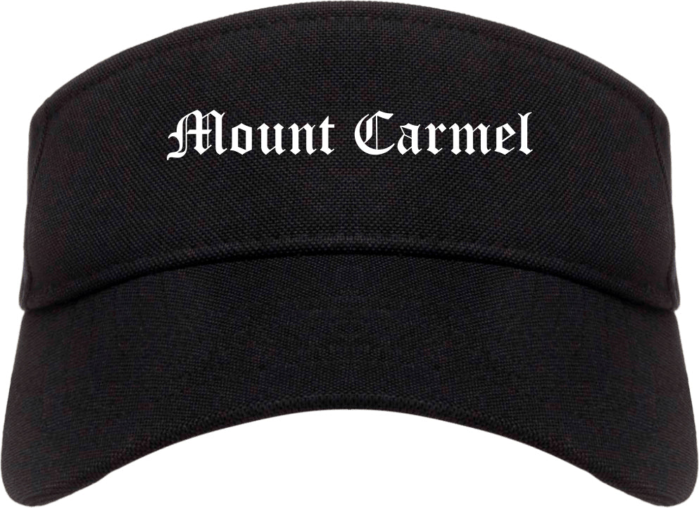 Mount Carmel Illinois IL Old English Mens Visor Cap Hat Black