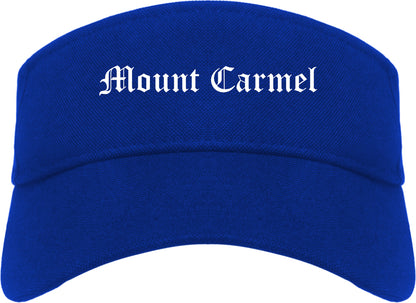 Mount Carmel Illinois IL Old English Mens Visor Cap Hat Royal Blue