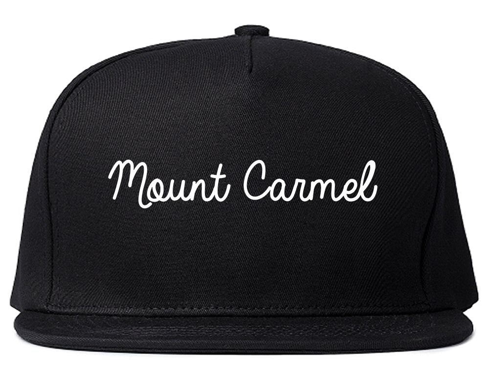 Mount Carmel Pennsylvania PA Script Mens Snapback Hat Black