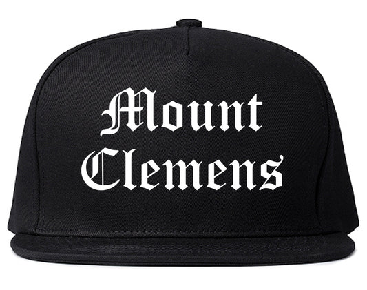 Mount Clemens Michigan MI Old English Mens Snapback Hat Black