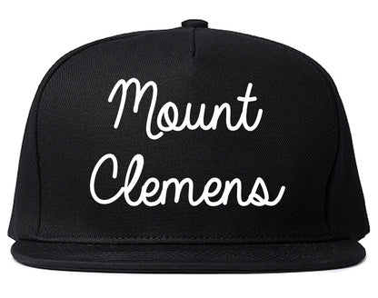 Mount Clemens Michigan MI Script Mens Snapback Hat Black