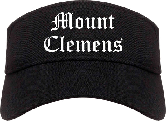 Mount Clemens Michigan MI Old English Mens Visor Cap Hat Black