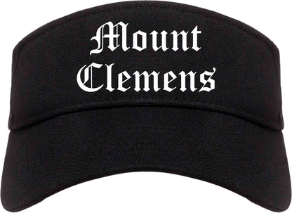Mount Clemens Michigan MI Old English Mens Visor Cap Hat Black
