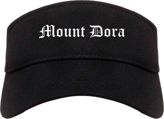 Mount Dora Florida FL Old English Mens Visor Cap Hat Black