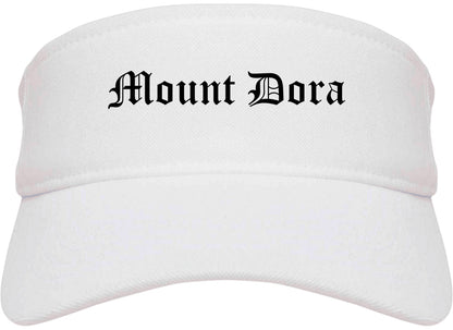 Mount Dora Florida FL Old English Mens Visor Cap Hat White