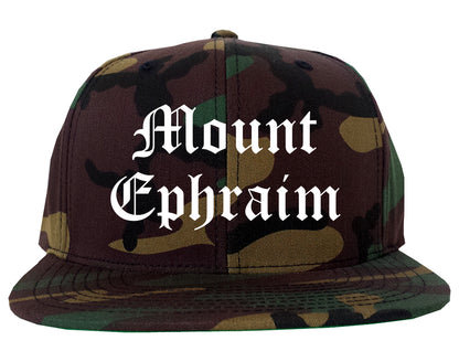 Mount Ephraim New Jersey NJ Old English Mens Snapback Hat Army Camo