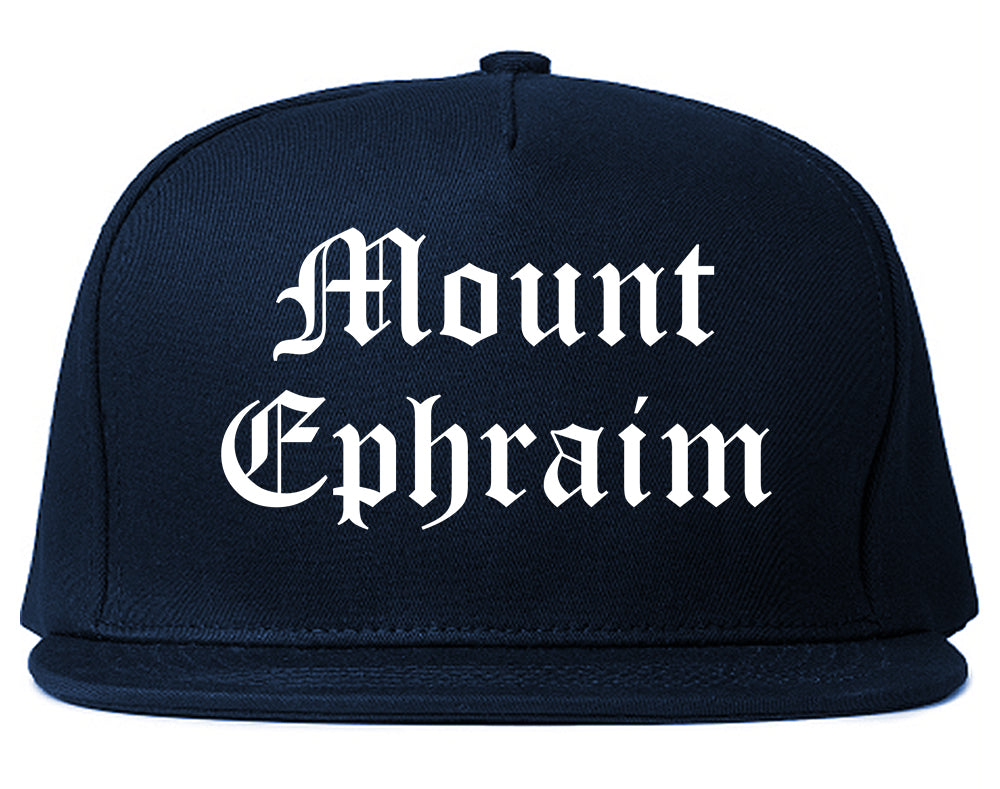 Mount Ephraim New Jersey NJ Old English Mens Snapback Hat Navy Blue