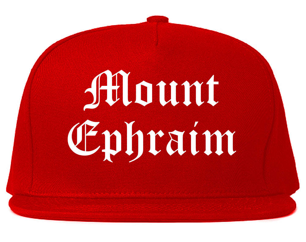 Mount Ephraim New Jersey NJ Old English Mens Snapback Hat Red