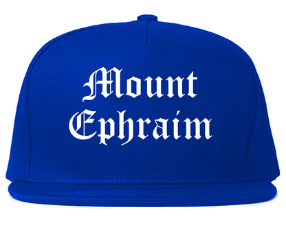 Mount Ephraim New Jersey NJ Old English Mens Snapback Hat Royal Blue