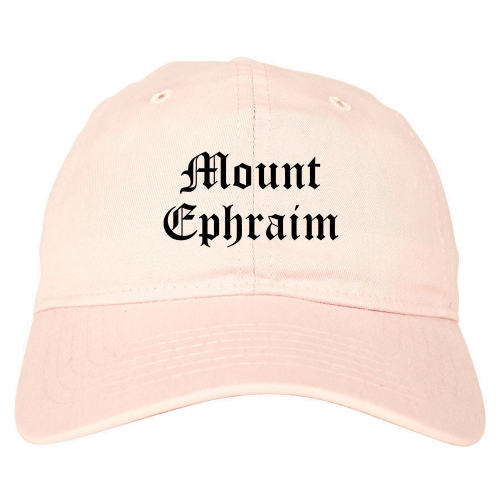 Mount Ephraim New Jersey NJ Old English Mens Dad Hat Baseball Cap Pink