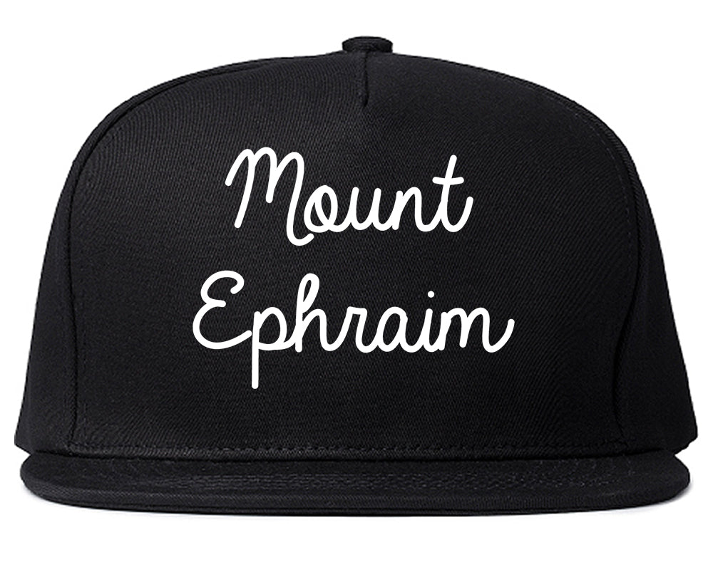 Mount Ephraim New Jersey NJ Script Mens Snapback Hat Black
