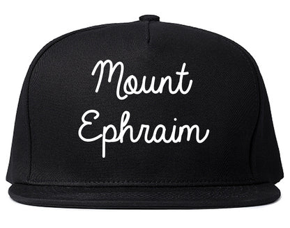Mount Ephraim New Jersey NJ Script Mens Snapback Hat Black