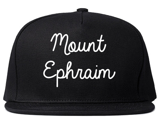 Mount Ephraim New Jersey NJ Script Mens Snapback Hat Black
