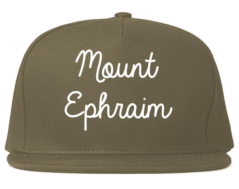 Mount Ephraim New Jersey NJ Script Mens Snapback Hat Grey