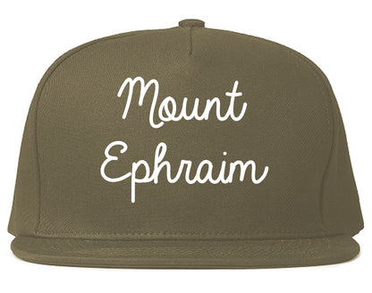 Mount Ephraim New Jersey NJ Script Mens Snapback Hat Grey