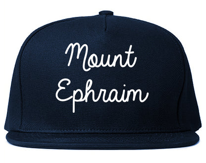 Mount Ephraim New Jersey NJ Script Mens Snapback Hat Navy Blue