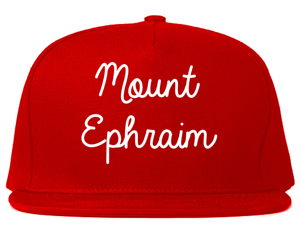 Mount Ephraim New Jersey NJ Script Mens Snapback Hat Red