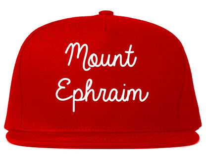 Mount Ephraim New Jersey NJ Script Mens Snapback Hat Red