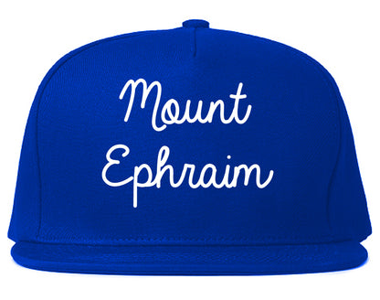 Mount Ephraim New Jersey NJ Script Mens Snapback Hat Royal Blue