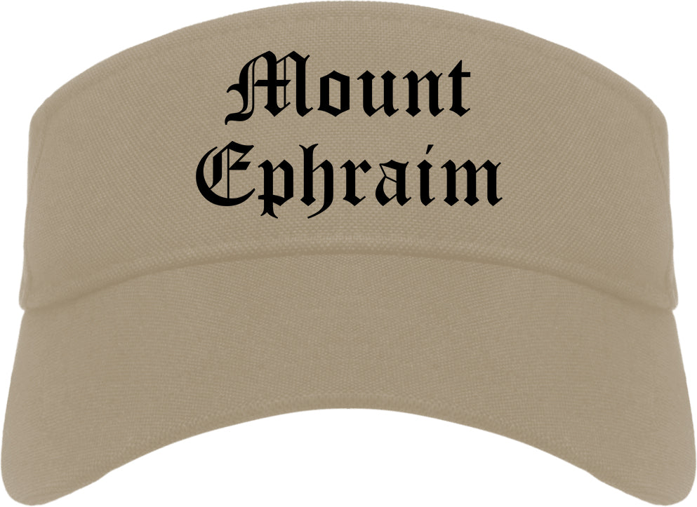 Mount Ephraim New Jersey NJ Old English Mens Visor Cap Hat Khaki