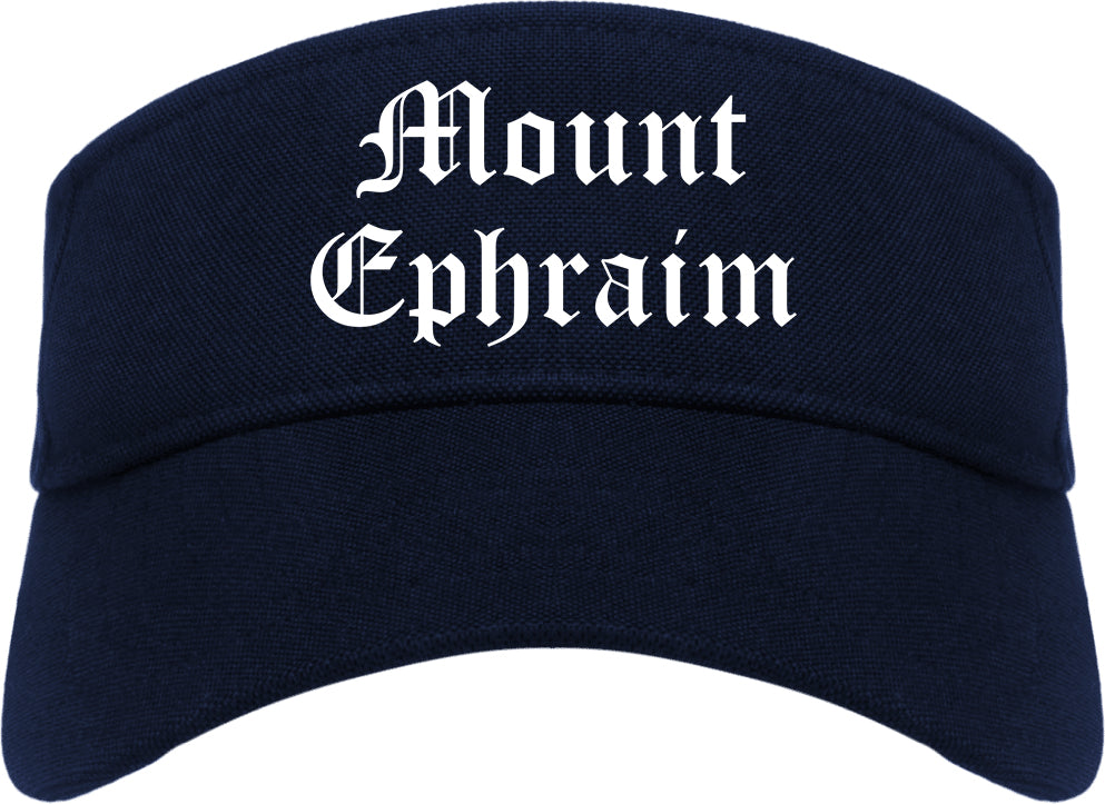 Mount Ephraim New Jersey NJ Old English Mens Visor Cap Hat Navy Blue