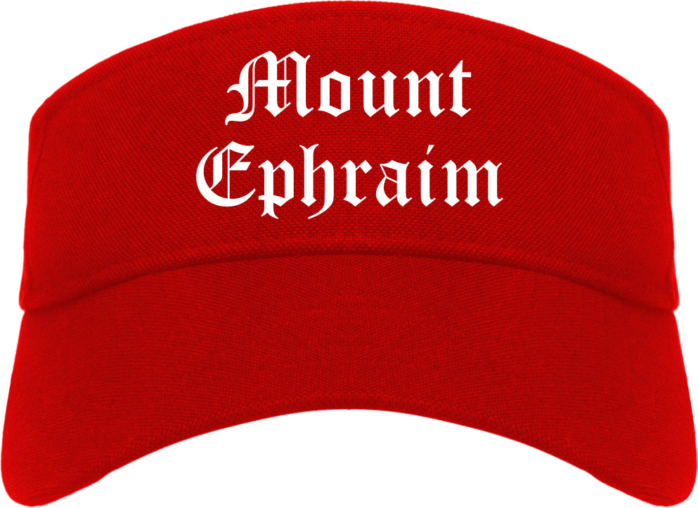 Mount Ephraim New Jersey NJ Old English Mens Visor Cap Hat Red