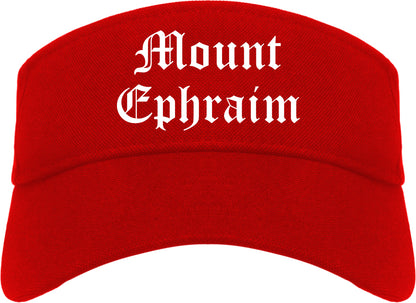 Mount Ephraim New Jersey NJ Old English Mens Visor Cap Hat Red