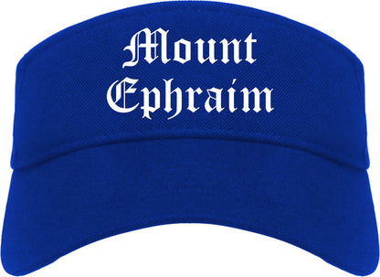 Mount Ephraim New Jersey NJ Old English Mens Visor Cap Hat Royal Blue