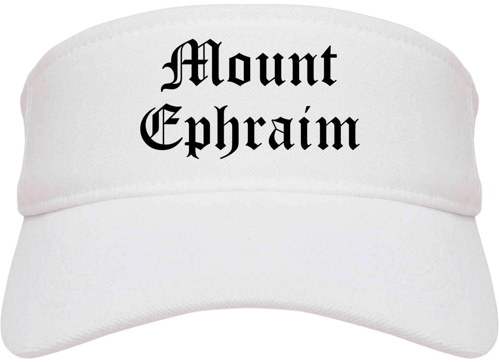 Mount Ephraim New Jersey NJ Old English Mens Visor Cap Hat White