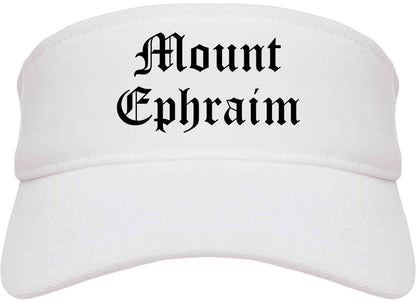 Mount Ephraim New Jersey NJ Old English Mens Visor Cap Hat White