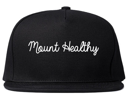 Mount Healthy Ohio OH Script Mens Snapback Hat Black