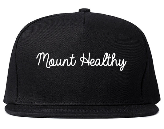 Mount Healthy Ohio OH Script Mens Snapback Hat Black