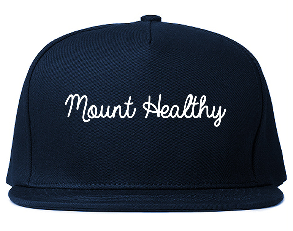 Mount Healthy Ohio OH Script Mens Snapback Hat Navy Blue