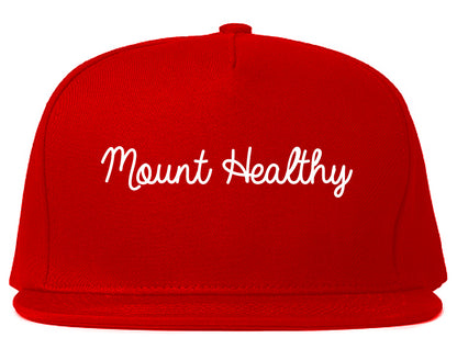 Mount Healthy Ohio OH Script Mens Snapback Hat Red