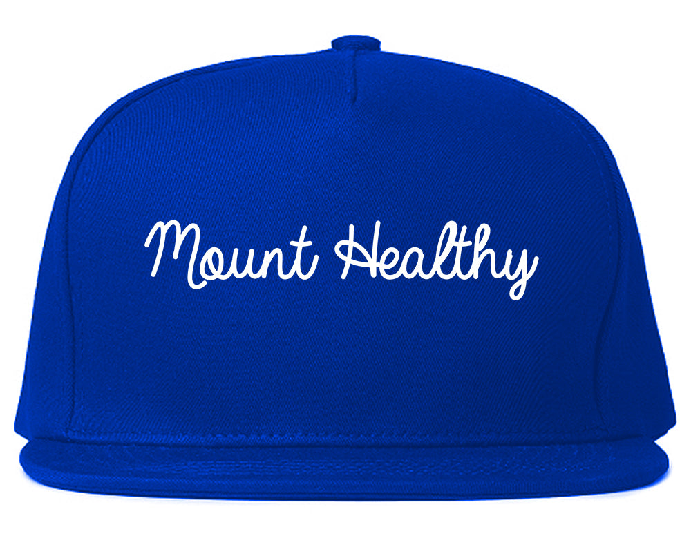 Mount Healthy Ohio OH Script Mens Snapback Hat Royal Blue