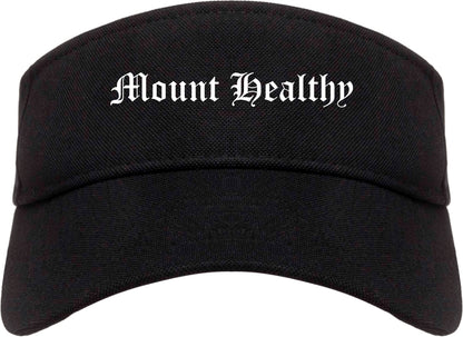 Mount Healthy Ohio OH Old English Mens Visor Cap Hat Black