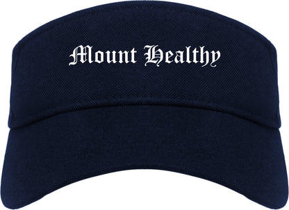 Mount Healthy Ohio OH Old English Mens Visor Cap Hat Navy Blue