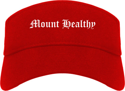 Mount Healthy Ohio OH Old English Mens Visor Cap Hat Red