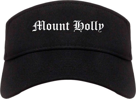 Mount Holly North Carolina NC Old English Mens Visor Cap Hat Black