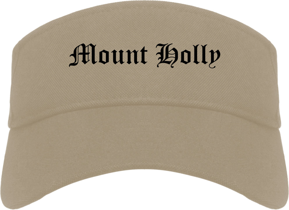 Mount Holly North Carolina NC Old English Mens Visor Cap Hat Khaki