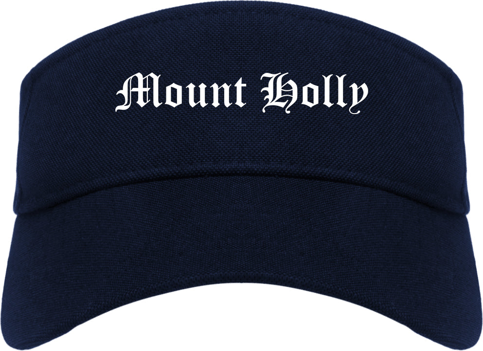 Mount Holly North Carolina NC Old English Mens Visor Cap Hat Navy Blue