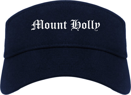 Mount Holly North Carolina NC Old English Mens Visor Cap Hat Navy Blue