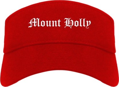 Mount Holly North Carolina NC Old English Mens Visor Cap Hat Red